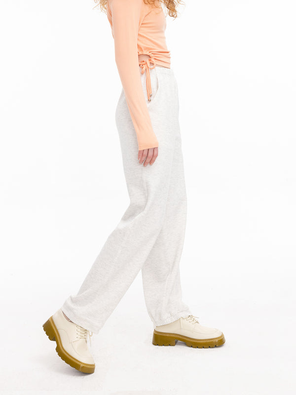 Cubic High Waisted Straight Leg Joggers Wheat