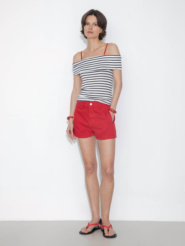 Cubic High-Waisted Ultra-Short Casual Shorts Red