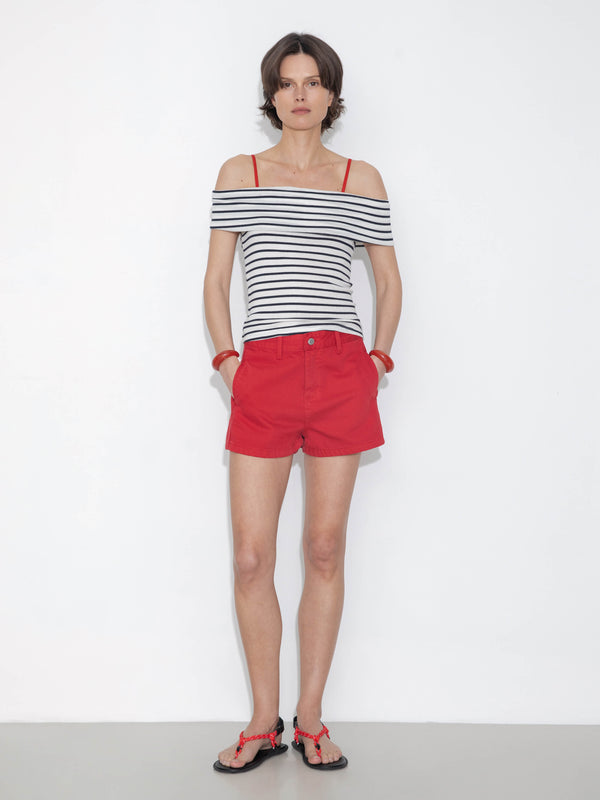 cubic High-Waisted Ultra-Short Casual Shorts Red