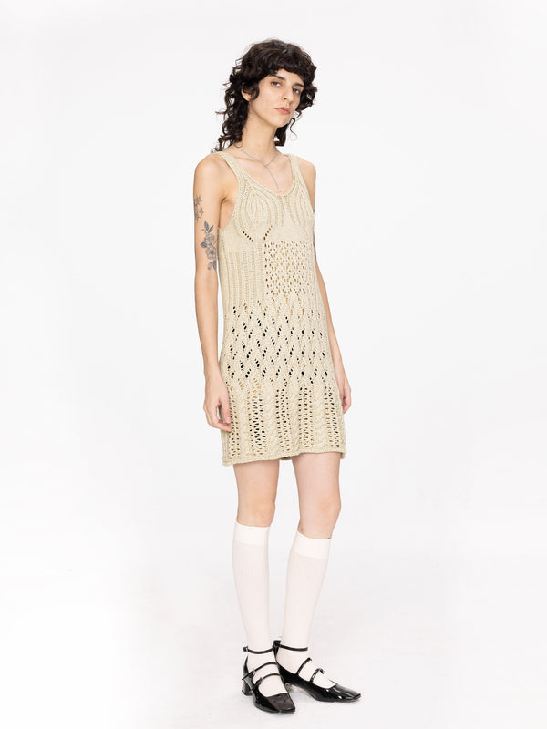 Cubic Hippie Knit Vest Dress Wheat