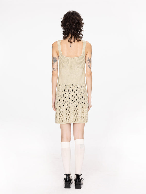 Cubic Hippie Knit Vest Dress Wheat