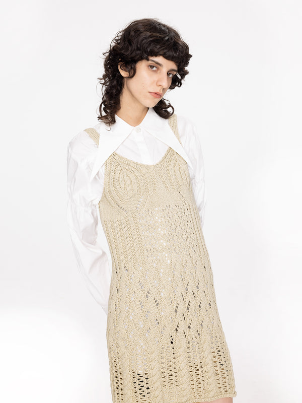 Cubic Hippie Knit Vest Dress Wheat