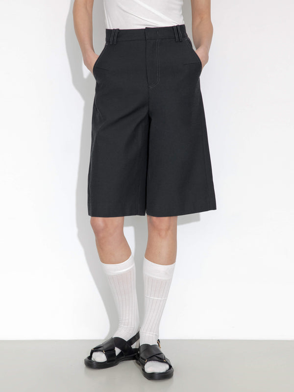 Cubic Knee-Length Casual Trousers DarkGray