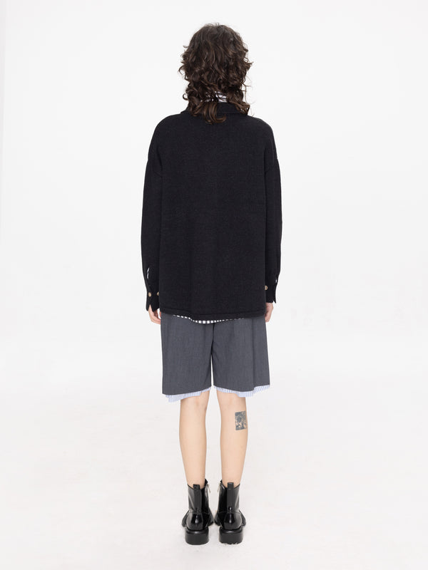 Cubic Knitted Over Shirt Wheat