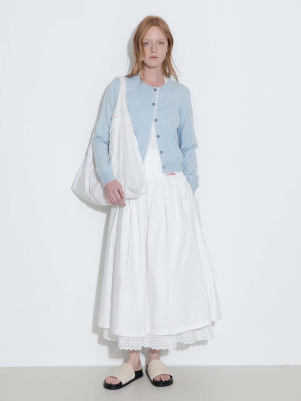 cubic Lace Trim Knit Wool Cardigan DimGray