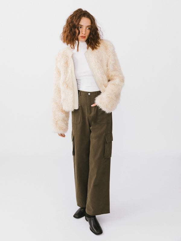 Cubic Large Flap Pockets Cargo Trousers Black