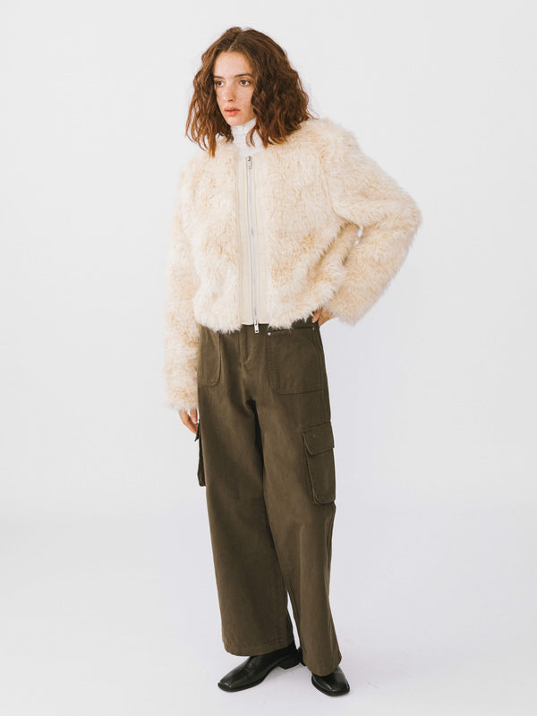 Cubic Large Flap Pockets Cargo Trousers Black