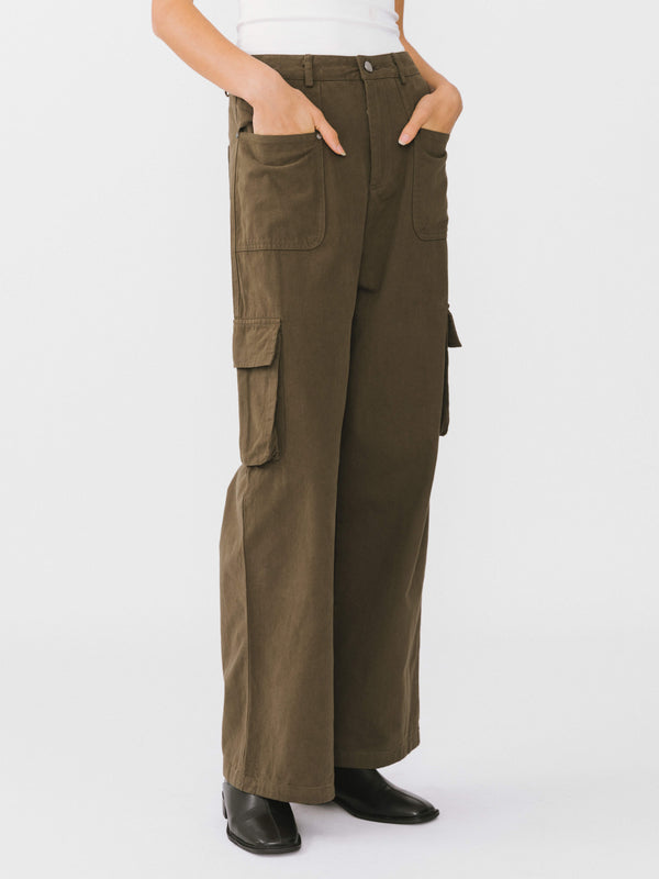 cubic Large Flap Pockets Cargo Trousers Black