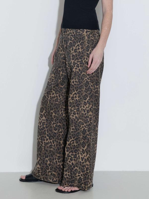 Cubic Leopard Wide Leg Denim Jeans Sienna