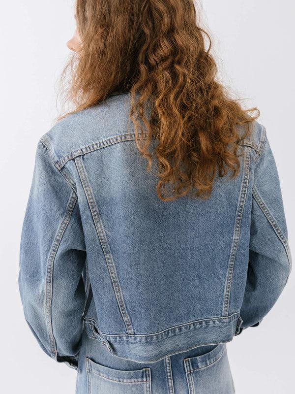 Cubic Light Blue Short Denim Jacket SteelBlue