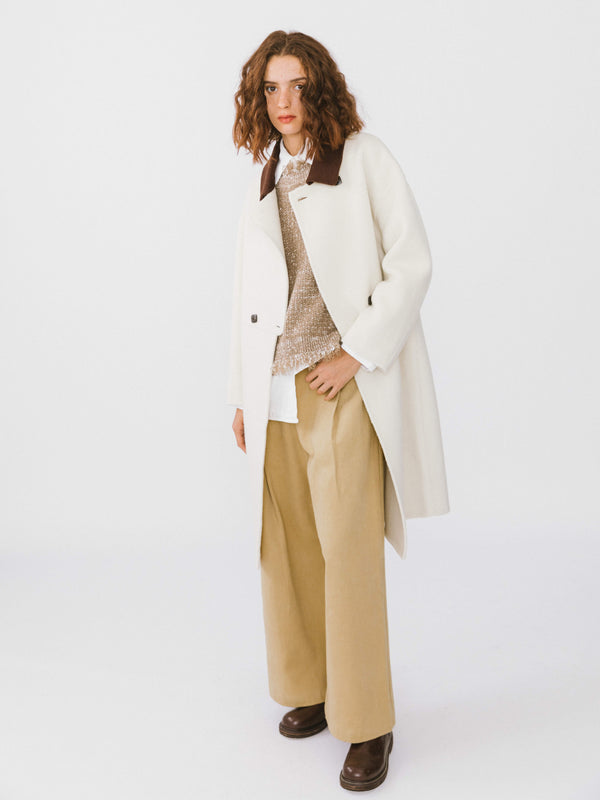 Cubic Light Colored Wide Leg Jeans Khaki
