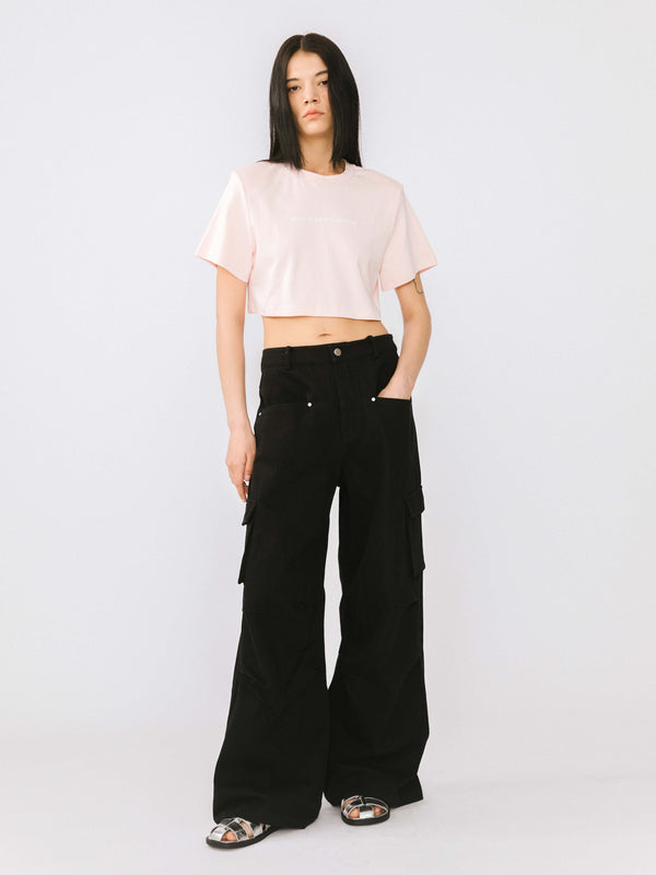 Cubic Loose Fit Cropped T-Shirt White