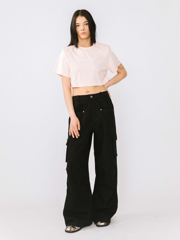 Cubic Loose Fit Cropped T-Shirt White