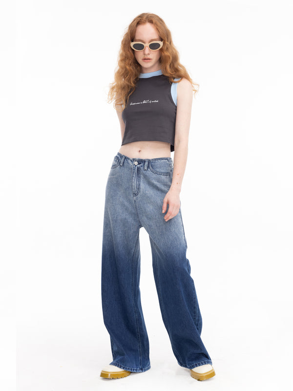 Cubic Loose Fit Cropped Tank Top Pink