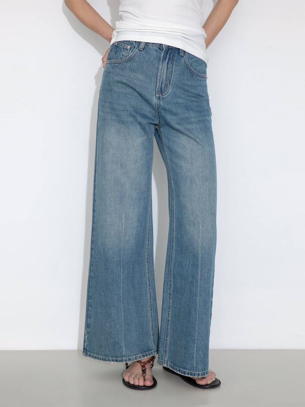 Cubic Loose-Fit Flared Vintage Jeans DodgerBlue
