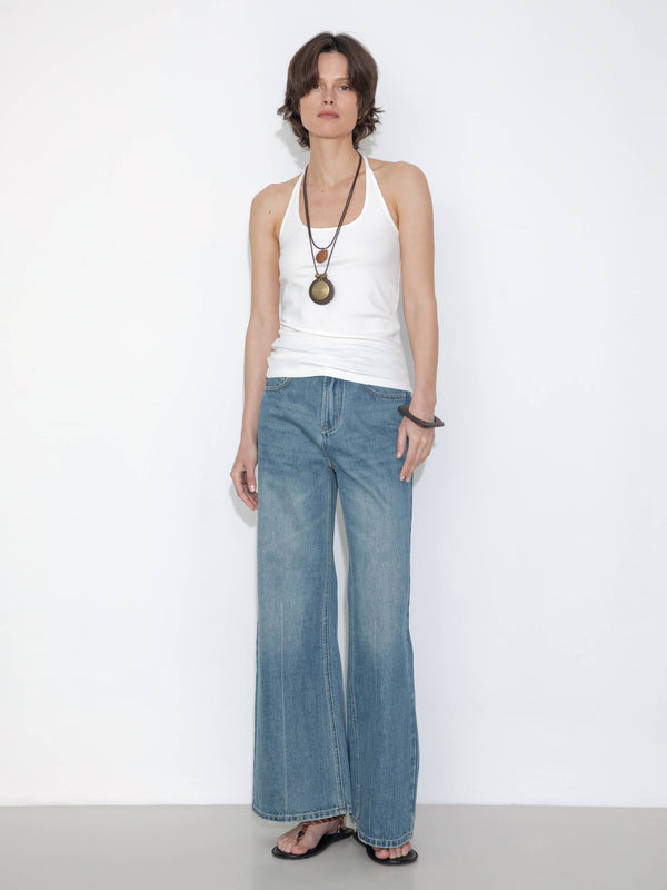 Cubic Loose-Fit Flared Vintage Jeans DodgerBlue