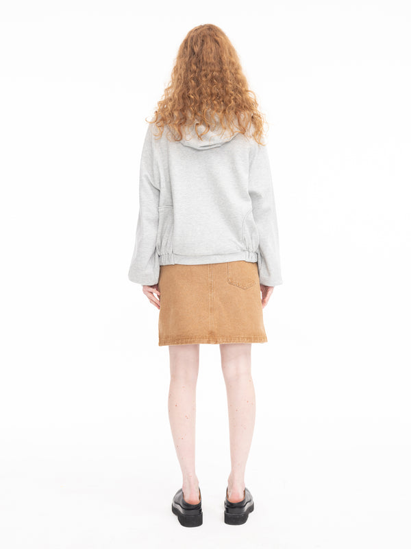 Cubic Orange Denim Mini Skirt Yellowish Brown