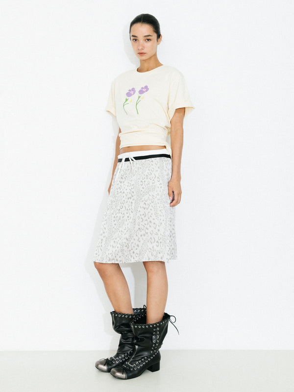 Cubic Oversized Flowers T-shirt Light Blue