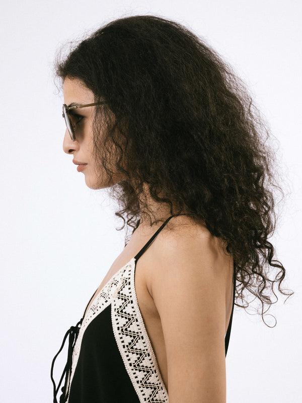 Cubic Oversized Round Sunglasses Black