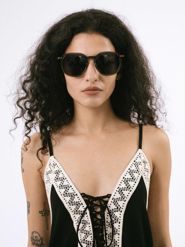 Cubic Oversized Round Sunglasses Black