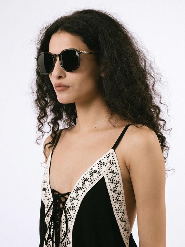 Cubic Oversized Round Sunglasses Black