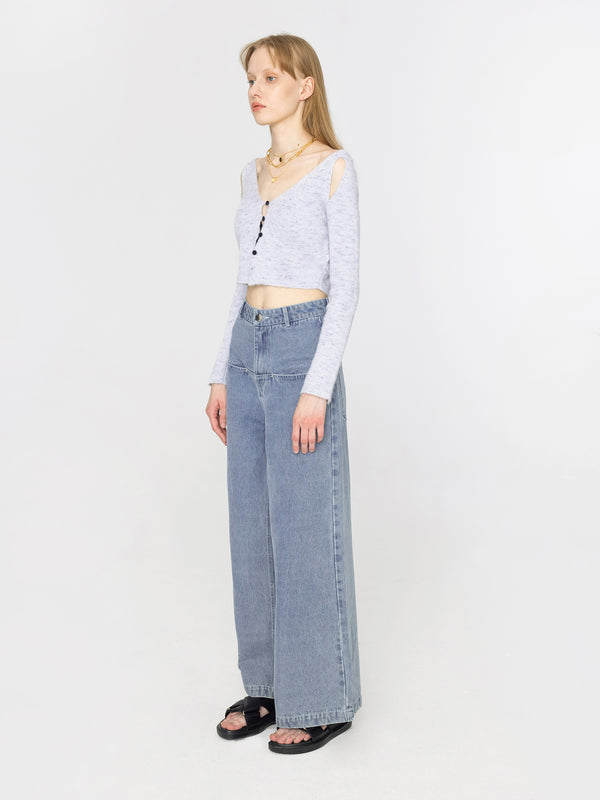 Cubic Oversized Wide Leg Blue Jeans Denim Blue