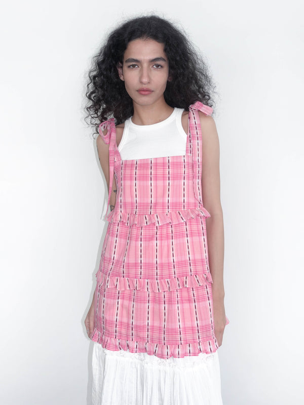 cubic Pink Ruffled Striped Cami Top Pink