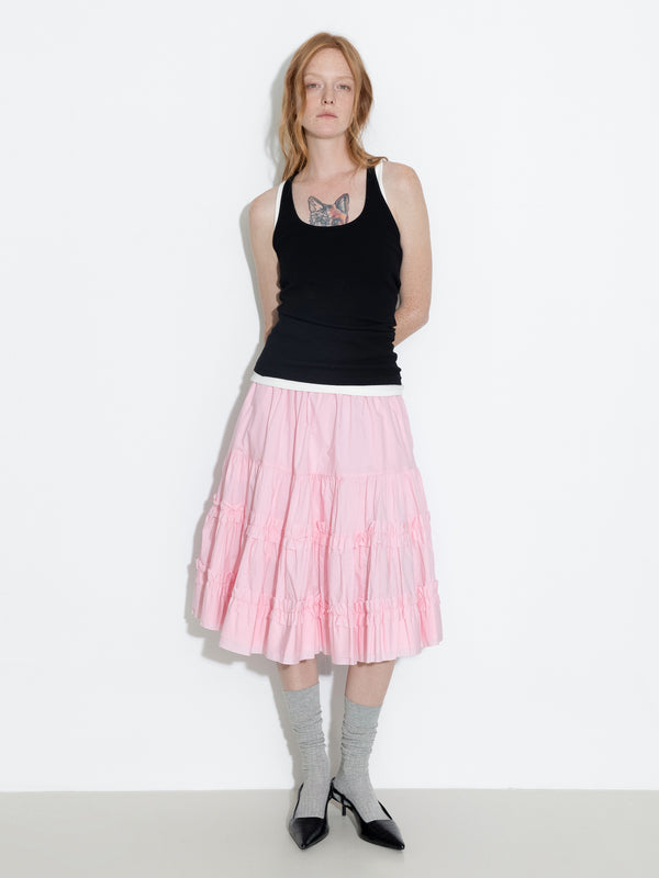 Cubic Pure Cotton Ruffle Cake Skirt White