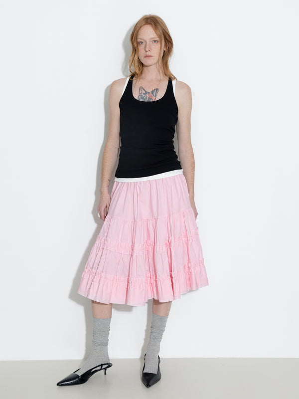 cubic Pure Cotton Ruffle Cake Skirt White