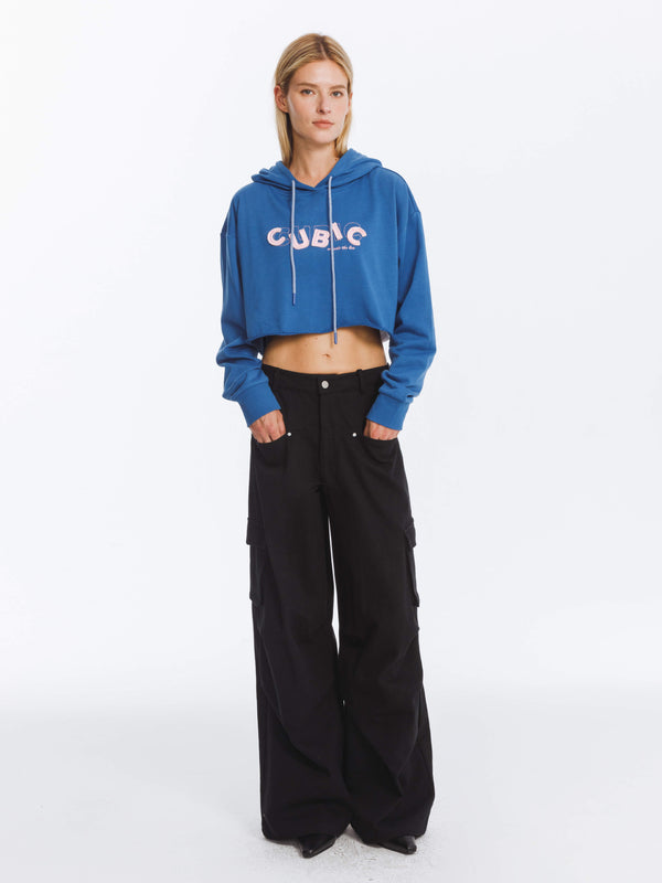 Cubic Pure Cotton Twill Cargo Trousers FloralWhite