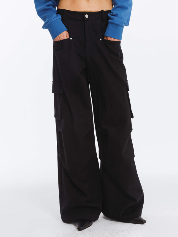 Cubic Pure Cotton Twill Cargo Trousers FloralWhite