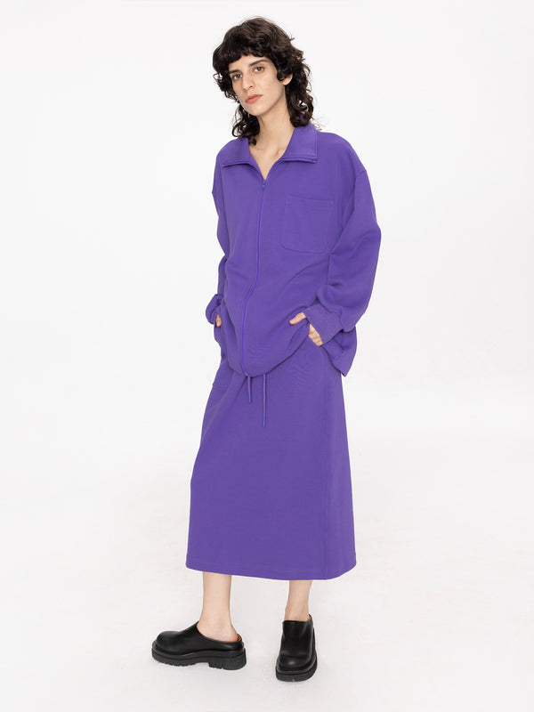 Cubic Purple A-line Midi Skirt Purple