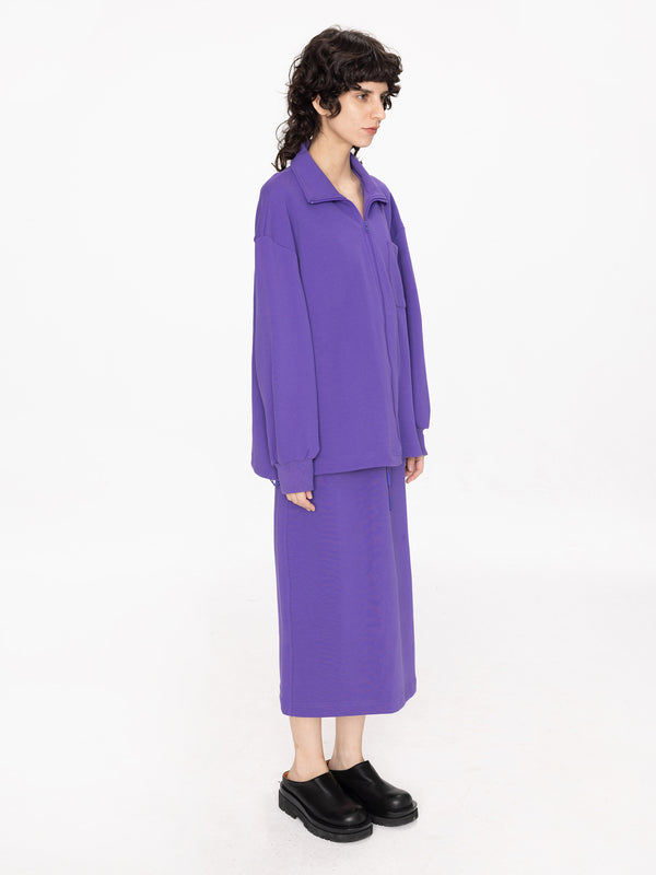 Cubic Purple A-line Midi Skirt Purple