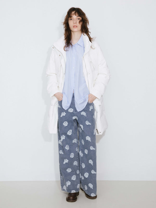 Cubic Raglan Long Puffer Down Coat Tan