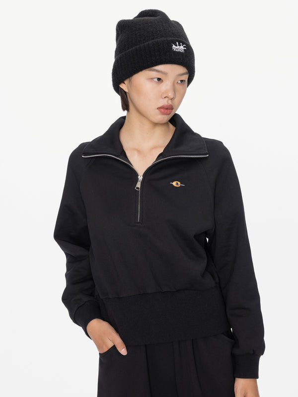 Cubic Ribbed Knit Splash CUBIC Beanie Black