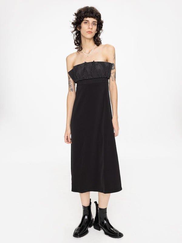 cubic Ruffled Empire Waist Dress Pink