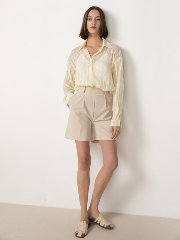 Cubic Safari Tailored Shorts Wheat