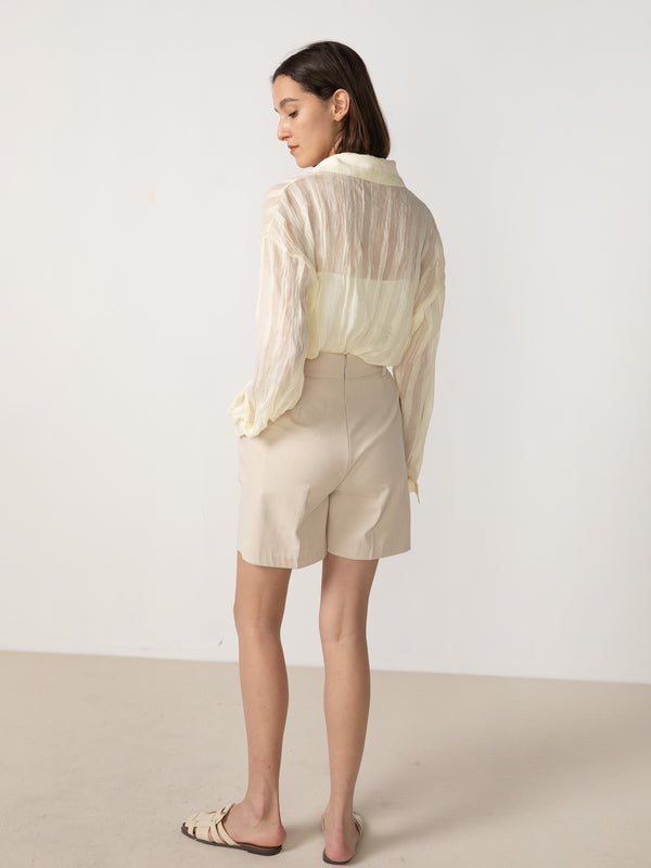 Cubic Safari Tailored Shorts Wheat