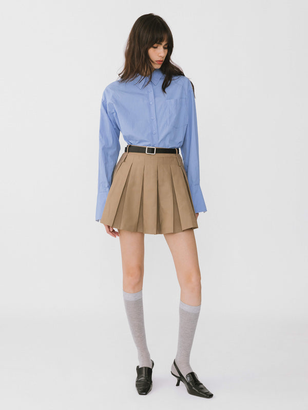cubic School Girl Mini Skirt Gray