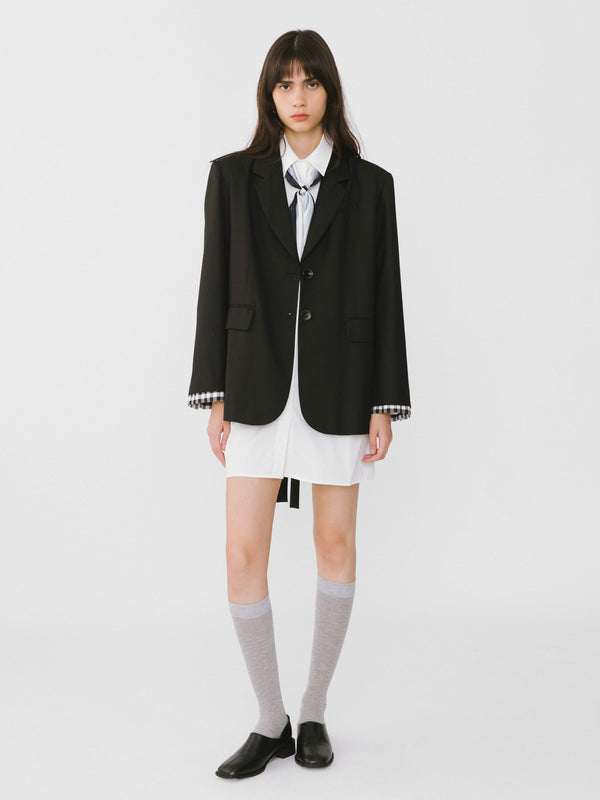 Cubic Single Breasted Blazer Khaki