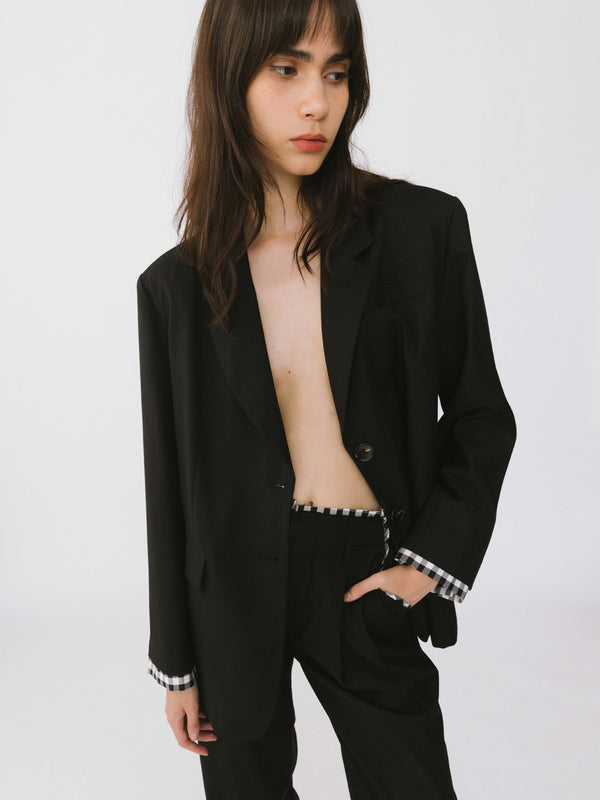 Cubic Single Breasted Blazer Khaki