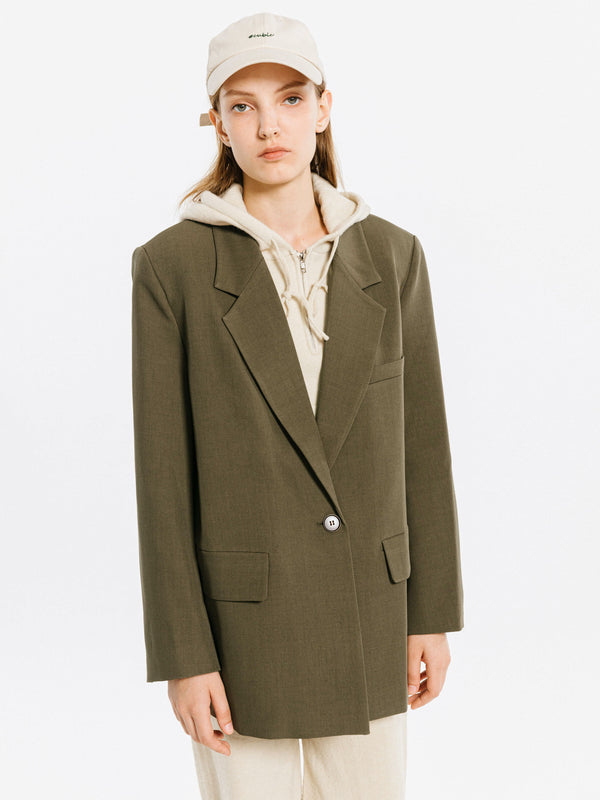 Cubic Single Breasted Tailored Jacket Tan