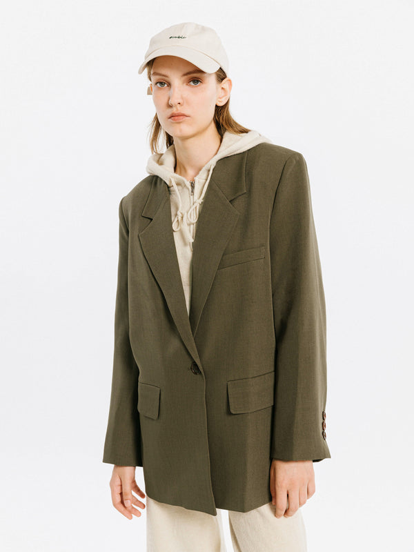 Cubic Single Breasted Tailored Jacket Tan