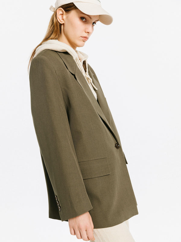 Cubic Single Breasted Tailored Jacket Tan