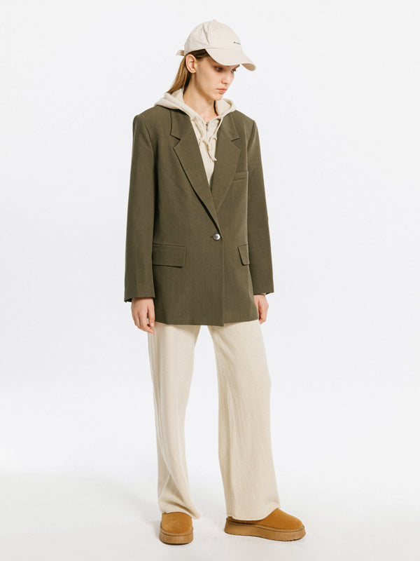 cubic Single Breasted Tailored Jacket Tan