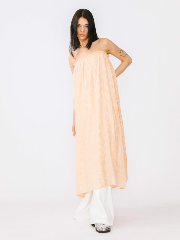 cubic Spaghetti Strap A-line Maxi Dress Black