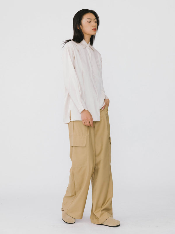 Cubic Straight Leg Cargo Trousers Pink