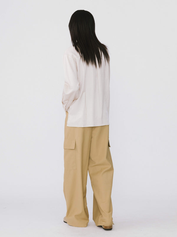 Cubic Straight Leg Cargo Trousers Pink