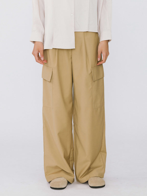 cubic Straight Leg Cargo Trousers Pink