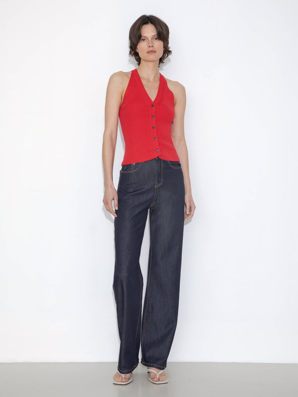 cubic Straight-Leg Vintage Jeans White